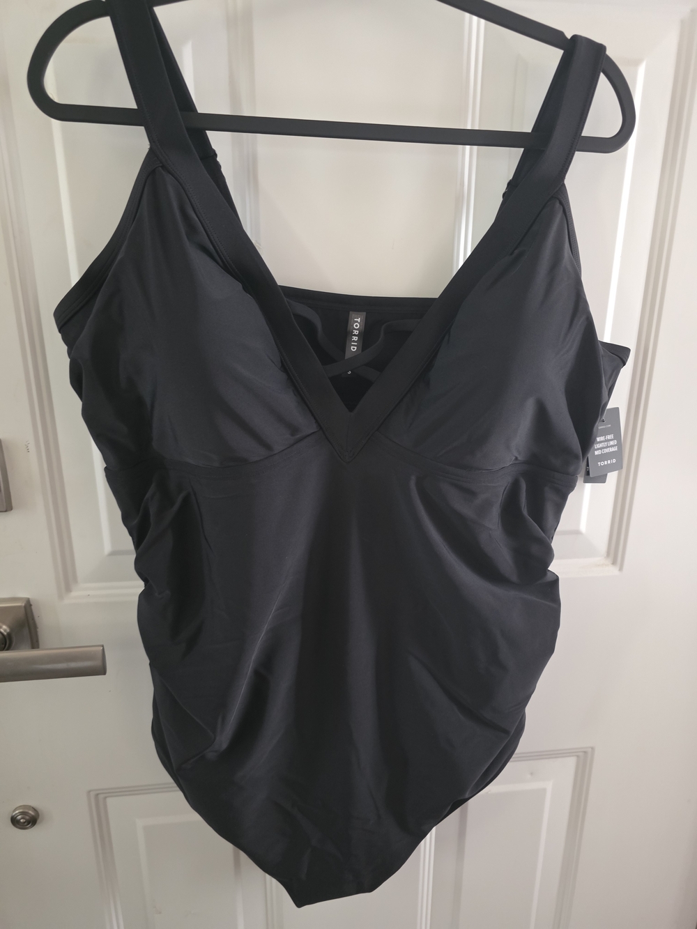 torrid Black V-Neck One-Piece Swimsuit